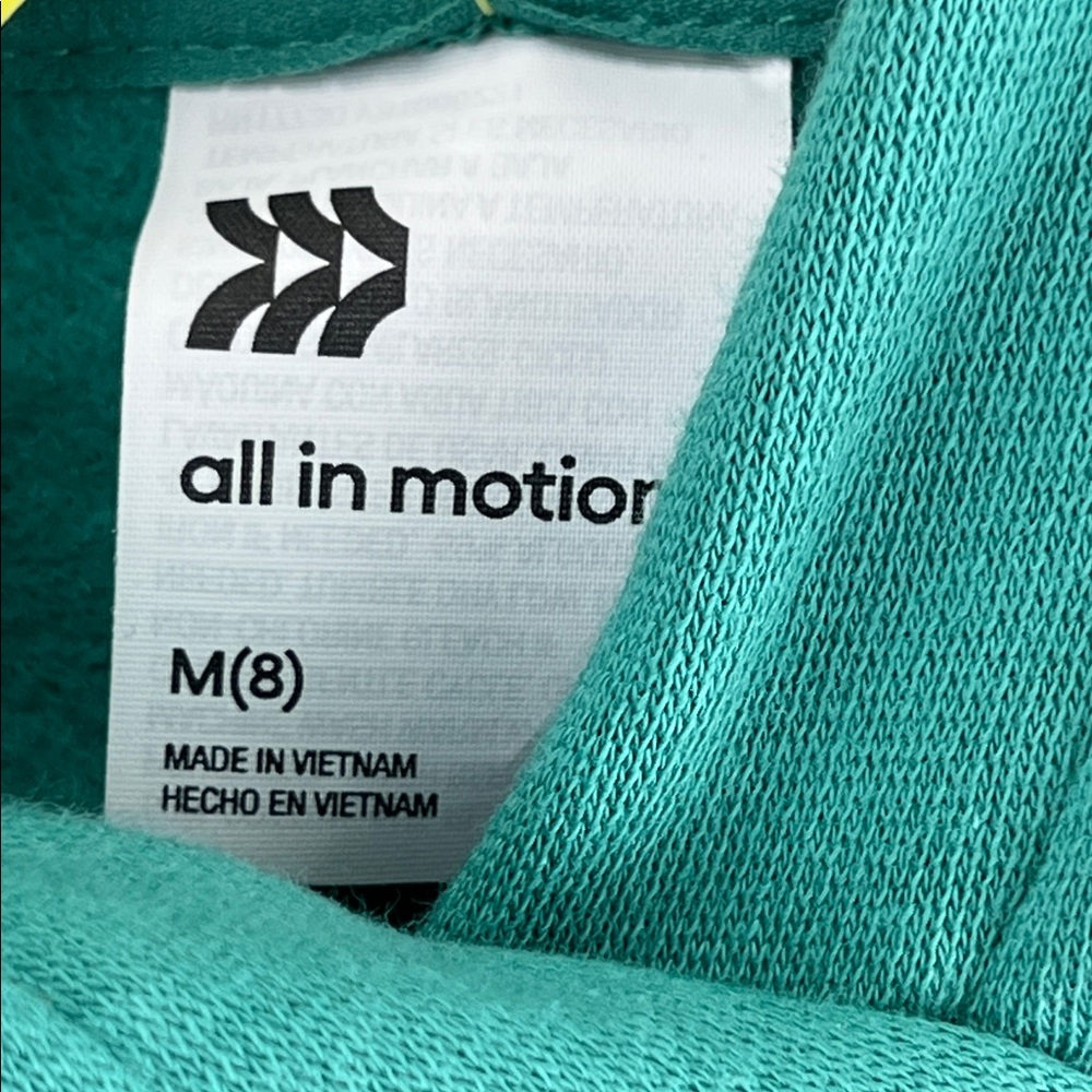 Kid’s Hoodie - Green - Size 8 (Medium) - Kangaroo Pocket - NWT - All In Motion - Picture 7 of 10